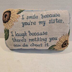 Manual Woodworkers and Weavers Tapestry Sisters Pillow Sunflowers 12 inches